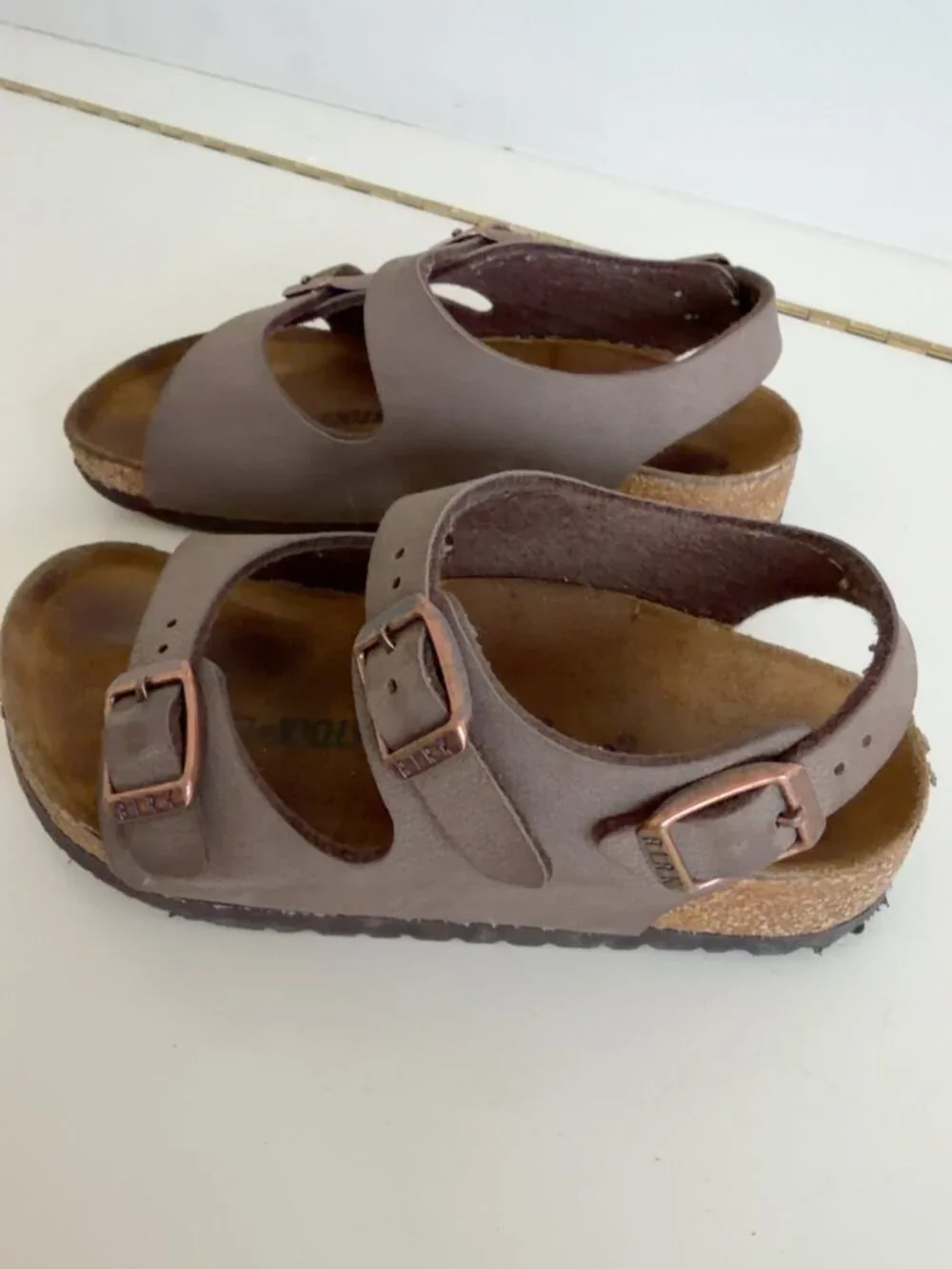 Birkenstock Roma Kids Sandals Taupe Brown Size EU27